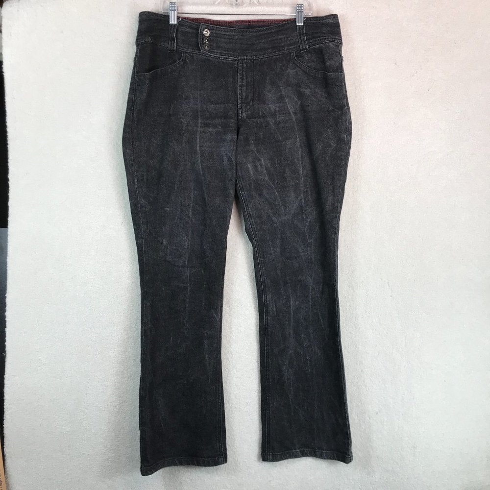 Tommy Hilfiger Hipster Boot Cut Jeans Women's 14 Luy-Luy Black Faded Low Rise